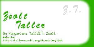 zsolt taller business card